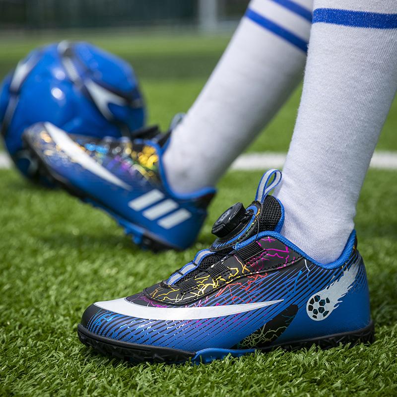 New Arrival Children's Soccer Shoes Comfortable Low-Cut Elastic Training Sneakers Boys Turf Anti-Slip Football Shoes Teenagers