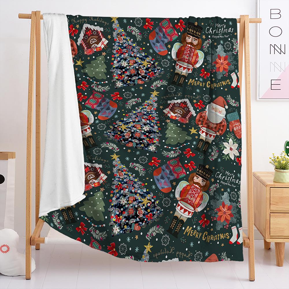 Blanket Flannel Blanket Christmas Illustration 3D Digital Printing Blanket Blanket Living Room