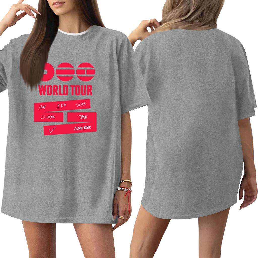 Women's Casual Printed T-Shirt Round Neck Pullover Short Sleeve Top