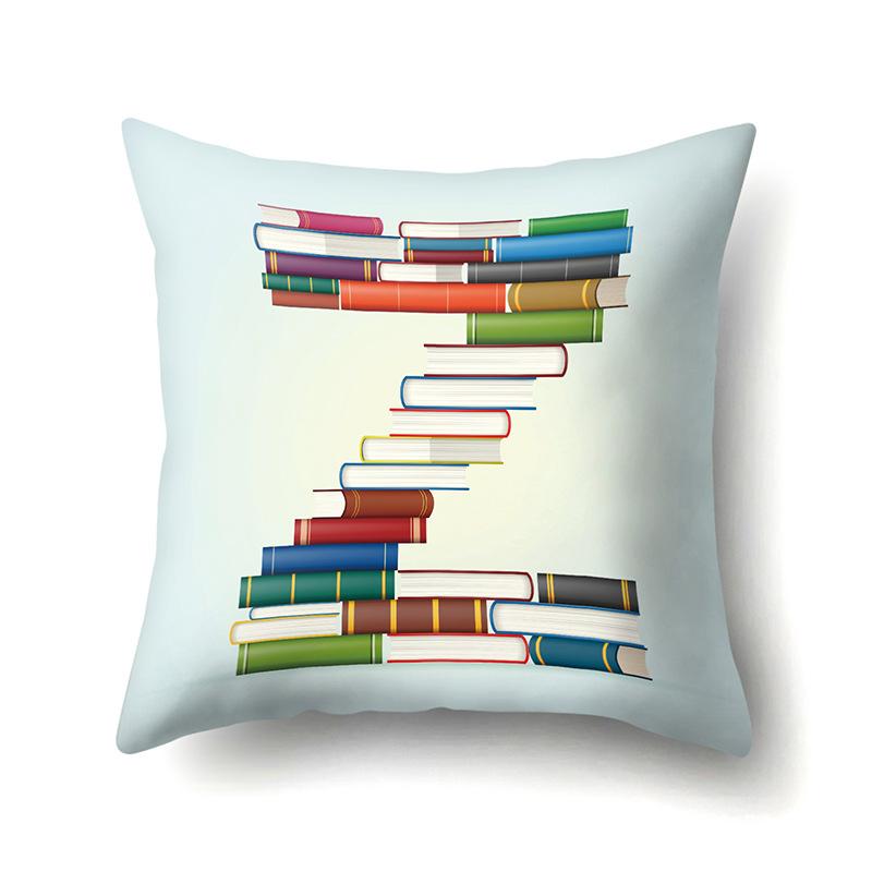 

Полиэстеровая наволочка Украшение для автомобиля Дом 26 английских букв принт Книжная наволочка No pillow core