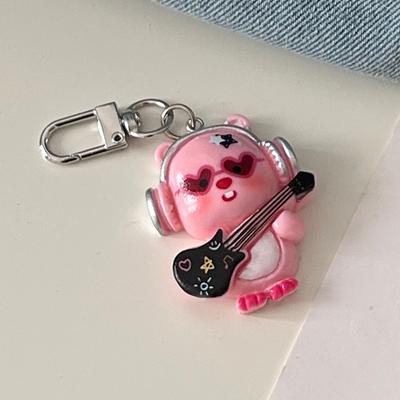 Lovely Stylish Punk Electronic Music Loopy Keychain Cartoon Cute Keys Holder Resin Bag Pendant Charms For Girl Gift