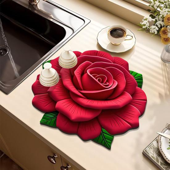 Yousheng Absorbent Decorative Floor Mat Kitchen Anti-Scalding Insulation Placemat High Temperature Resistant Floor Protector
