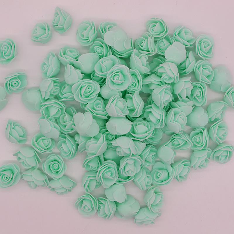 50Pcs/lot 3.5cm PE Foam Rose Head Artificial Rose Flowers Home Garden Decorative Wreath Supplies Wedding Event Party Decoration