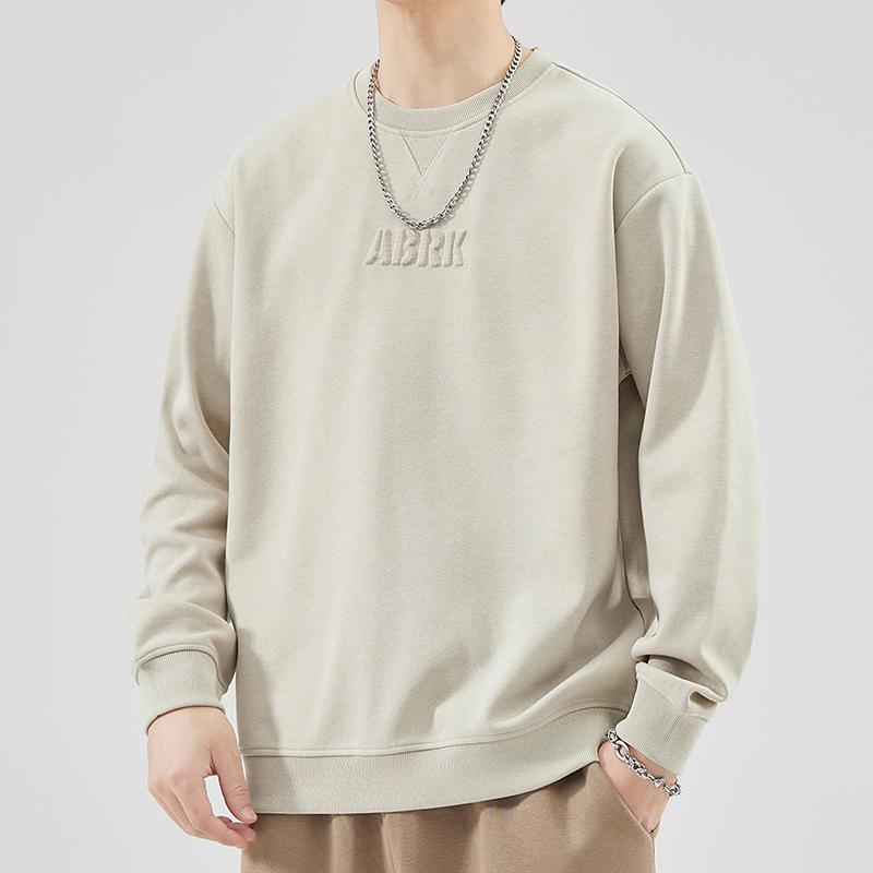 Men's Plus Velvet Warm Round Neck Hoodie - Autumn/Winter Style Long Sleeve Base Layer for Teens