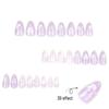 Elegant 3D White Swan Press-On Nails with Heart Bowknot Design - Short Almond Shape Fake Nail Tips
