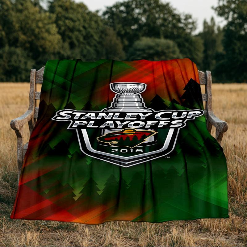 Minnesota Hockey Team Blanket Flannel Throw for Sofa, Indoor, Camping, Living Room, Office, Chair, And Bed Soft Birthday Gift