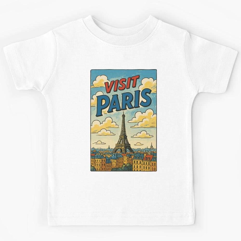 Visit Paris France Retro Kids T-Shirt 150
