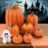 7 Stück Künstlicher Kürbis Herbstdekoration Thanksgiving Halloween Erntefest Schaumstoff Faux Kürbis Ornament Sortierte Größe Gefälschtes Gemüse Partydeko