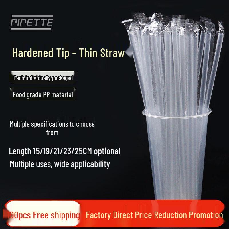 ZISIZ Disposable Thin Plastic Straws