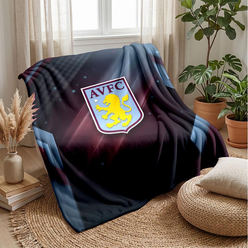 Aston Villa Football Soft Flannel Fleece Blanket Lightweight Cozy Warm Throw Blanket For Sofa Bed Home Decor