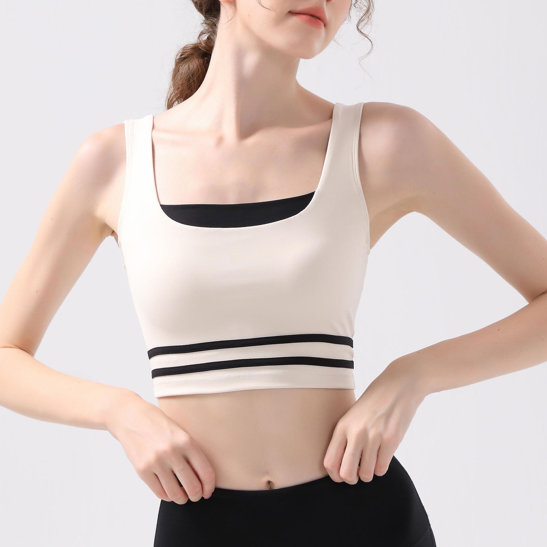 

Спортивный ударопрочный жилет для бега с высокой поддержкой и защитой от провисания, бюстгальтер для йоги для женщин Large абрикосовый