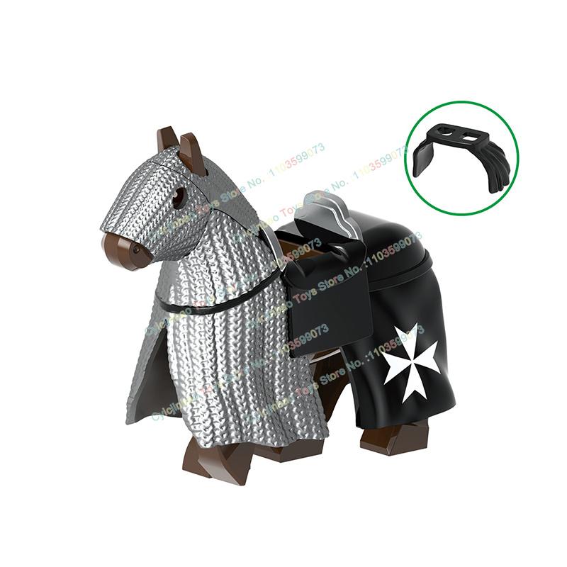 Medieval War Horse Teutonic Knights Knights Templar Building Block Ancient Action Figures Building Toy For Children G0128