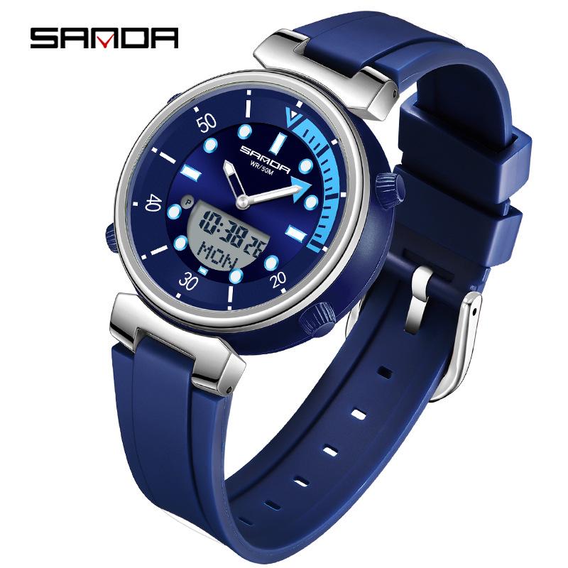 Sanda Youth Luminous Multi-Functional Waterproof Wristwatch