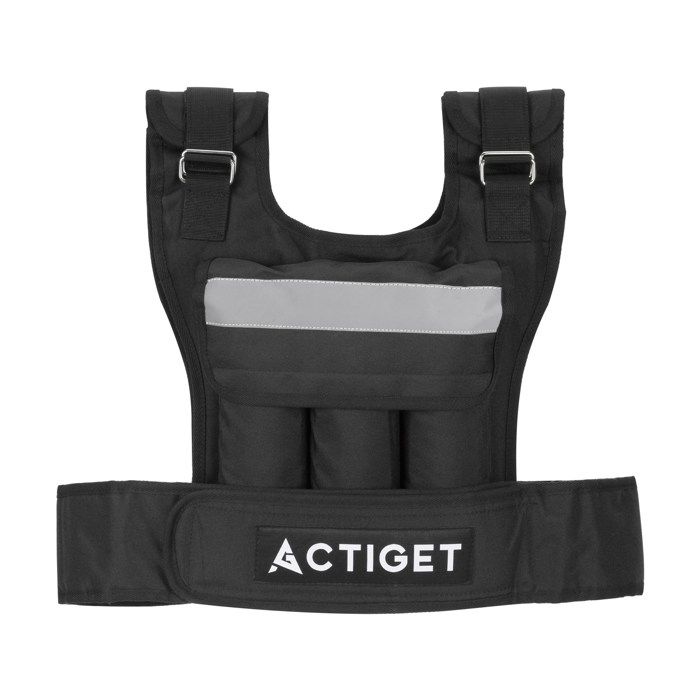 Actiget® Gewichtsvest - Verzwaard Vest - Trainingsvest - Crossfittvest - Reflectie - Hardlopen / Cardio - Verstelbaar - 20 Kg - Zwart