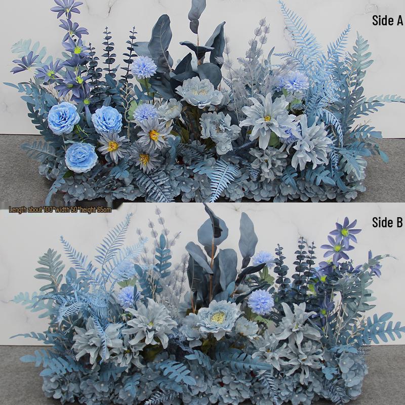 Wedding Aisle Blue Artificial Flower Row Decoration