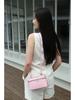Genuine Leather Ostrich Pattern Women's Handbag & Crossbody Cosmetic Bag