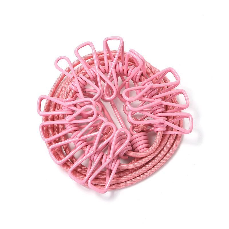 Winddichte Rutschfeste Wäscheleine mit Klammern zum Trocknen im Innen- und Außenbereich