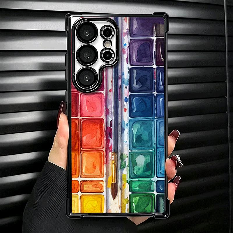 Watercolors Set Paint Palette Soft Phone Case For Samsung Galaxy S26 Ultra S25 Edge S24 FE S23 Plus S22 S21 + S20 Plating Anti-F