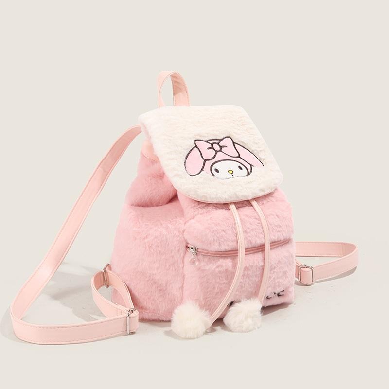 Fluffy Plush Large Capacity Backpack Cute Casual Soft Furry Daily Knapsack