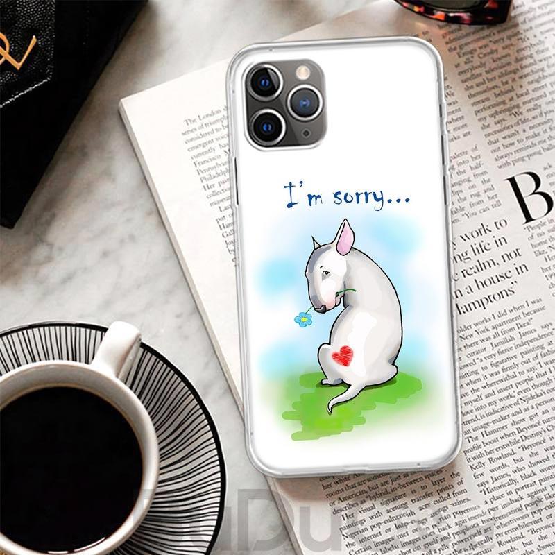 

Bull Terrier Dog Puppies Cover For iPhone 16 15 14 13 12 11 Pro Max Apple Phone Case X XS 7 Plus 8 + Art Customized Print Shell iPhone 15