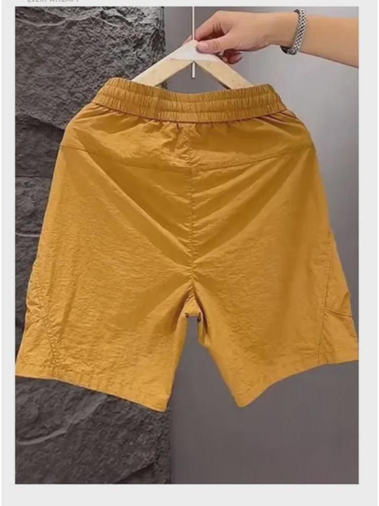 Summer Men’s Quick-Dry Zipper Pocket Shorts, Korean Casual Loose Fit for Couples