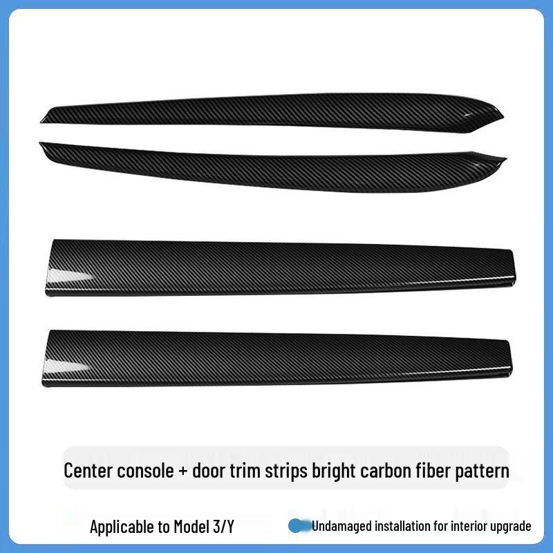 Carbon Fiber Decor Strips for Tesla Model 3/Y Dashboard & Console Protection