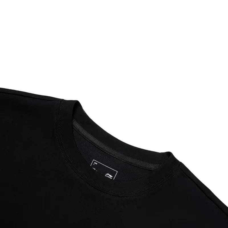 Li Ning Logo Print Simple Comfortable Fashion Round Neck Pullover Short Sleeve Mid Waist Shorts Casual Sports Set Unisex sets YHSV373-2+YKSV147-1