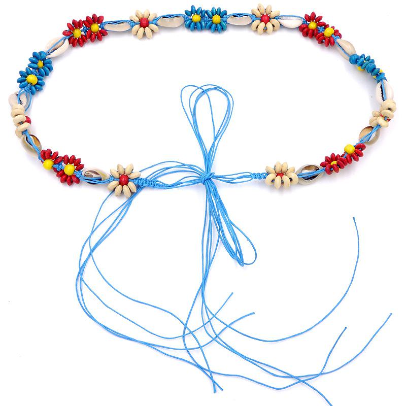 

Богемно-розовый винтажный плетеный пояс-цепочка для платья