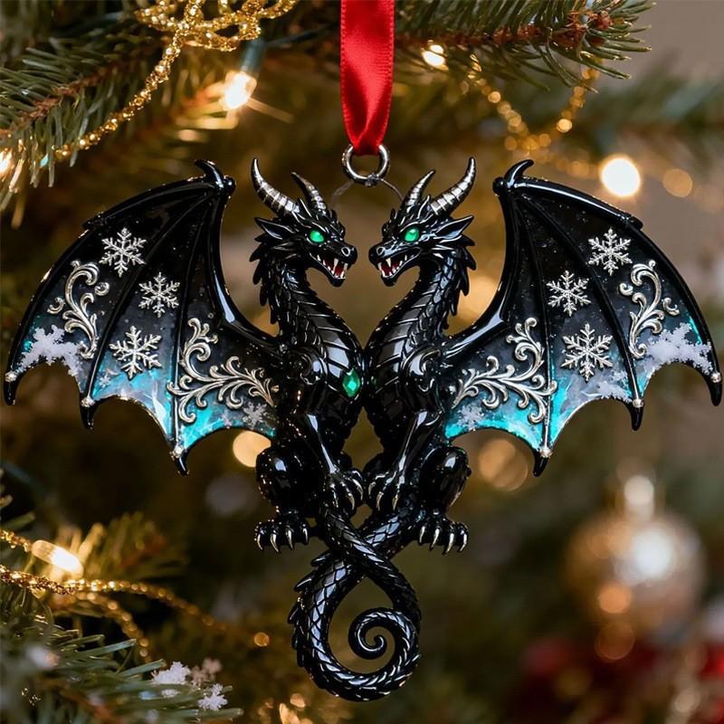 Series Dragon Car Decor Acrylic Pendant Christmas Tree Ornament For Holiday Gift