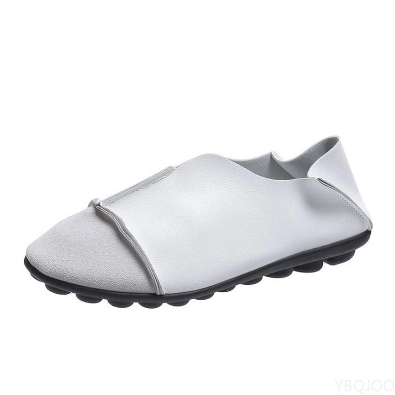 Fashion Women 2024 Leather Shoes Moccasins Mother Loafers Soft Flats Casual Female Driving Ballet Footwear Comfortable Round Head Autumn