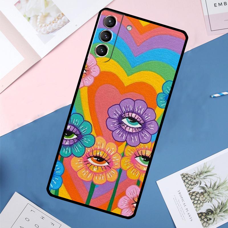 Indie Hippie Art Case For Samsung Galaxy S24 Ultra S21 S22 S23 S25 Ultra S9 S10 Plus S20 FE S25 FE Back Cover