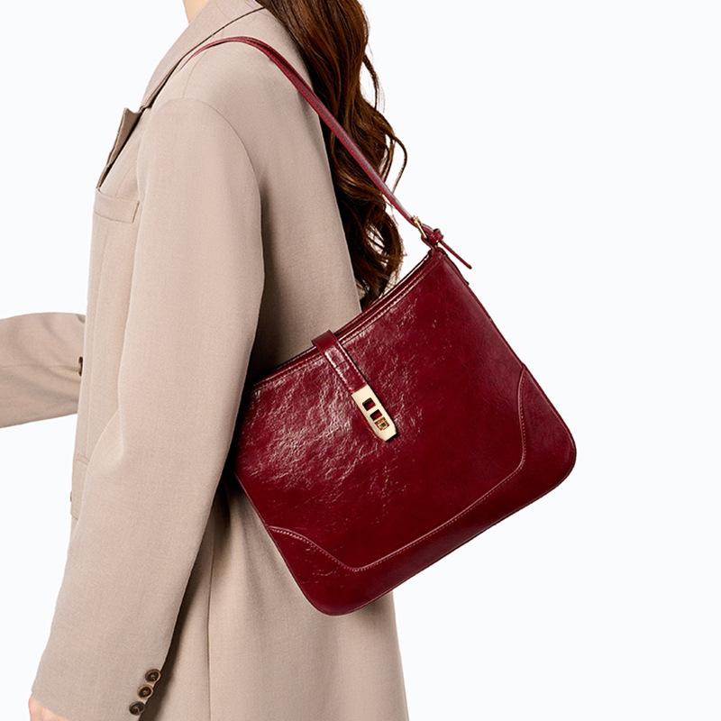 Red Large Capacity Shoulder Big Bag Women'S High-End Sense Retro Tote Medieval Bride Wedding Bag Women'S Bag