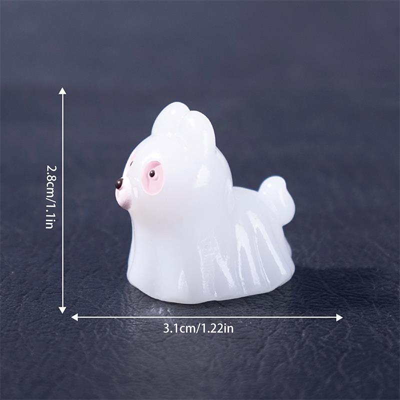5PCS Dollhouse Luminous Ghost Animal Miniature Models DIY Accessories Doll House Decor Halloween Ornaments Glow In The Dark Toys