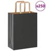 VidaXL Paper Bags 250 Pcs with Handles Black 21x11x28 Cm, Paper Bag, Paper Gift Bag, Paper Gift Bag, Bag 4101867