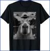 Funny Graphic Tee Capybara Selfie with UFOs Weird Unisex T-Shirt