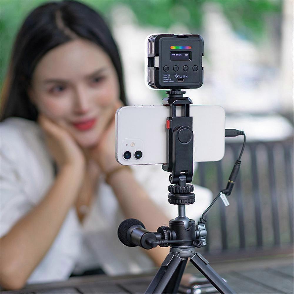 1/2Pcs Multi-functional Phone Holder Clamp Phone Tripod Mount Rotatable with Dual Cold Shoe Mounts for Smartphone Vlog