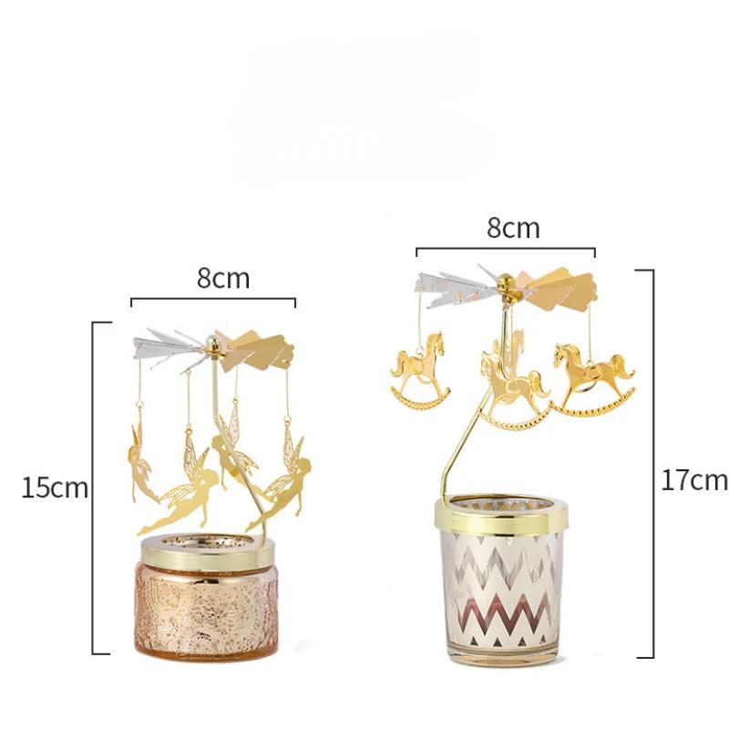 Förtrollande Ljusmobil Karusell - Snurrande Ljusstake Designad för Avkopplande Atmosfär - Långvarig Användning - Lätt Att Rengöra