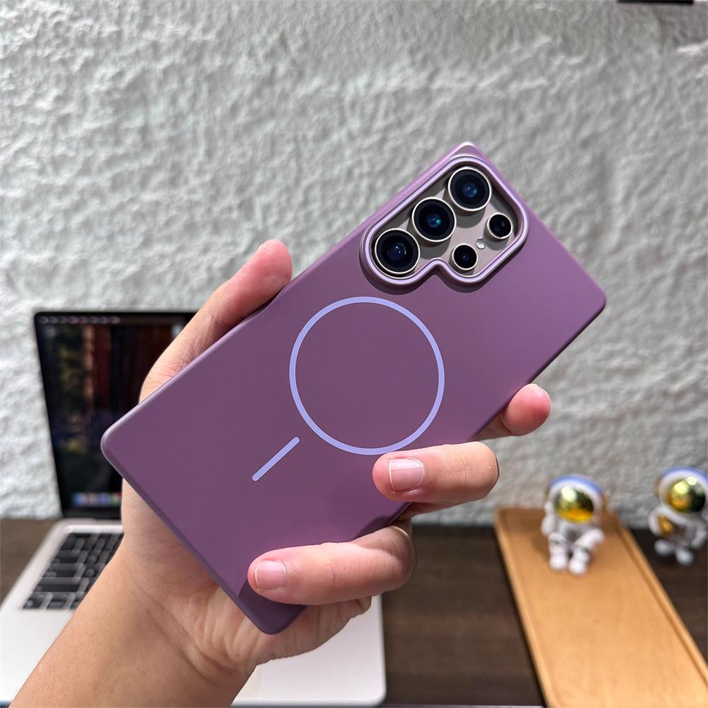 

Luxury Ultra Thin Matte Magnetic Phone Case for Samsung Galaxy S25 Ultra S24 S23 S22 Plus S21 FE Solid Color Hard PC Back Cover For Samsung S25 Edge