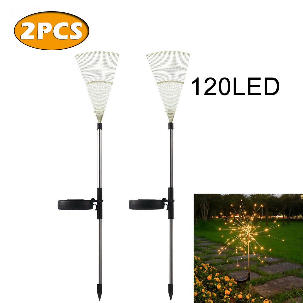 1~4PCS LED Solar Power Firework Lights Garden Decoration Fairy Lamp Waterproof Outdoor Dandelion Lawn Light Patio Garden Decor