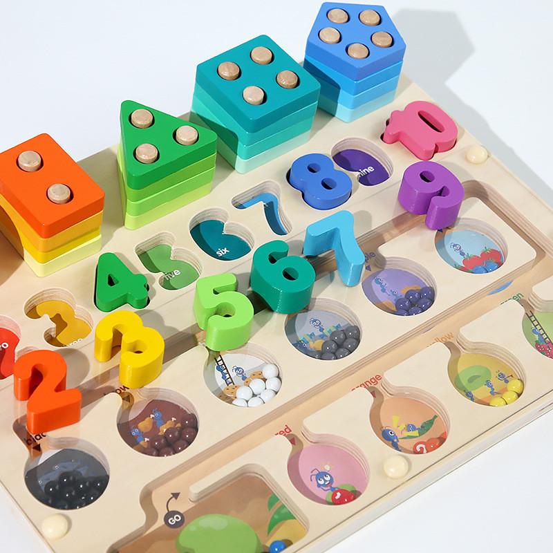Wooden Magnetic Maze And Shape Sorting Toy For Children Cognitive Enhancing