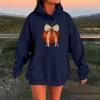 Women's Long-sleeved  Oversized Dropped Shoulder Sleeves Women's Hooded Halloween Print Plush Sweatshirt