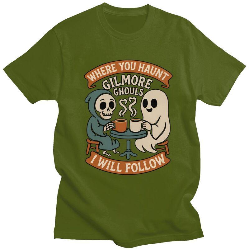 Gilmore Ghouls Where You Haunt I Will Follow T Shirt for Unisex Halloween Ghosts Tshirt Short Sleeve Tee Shirt Loose Fit Clothing