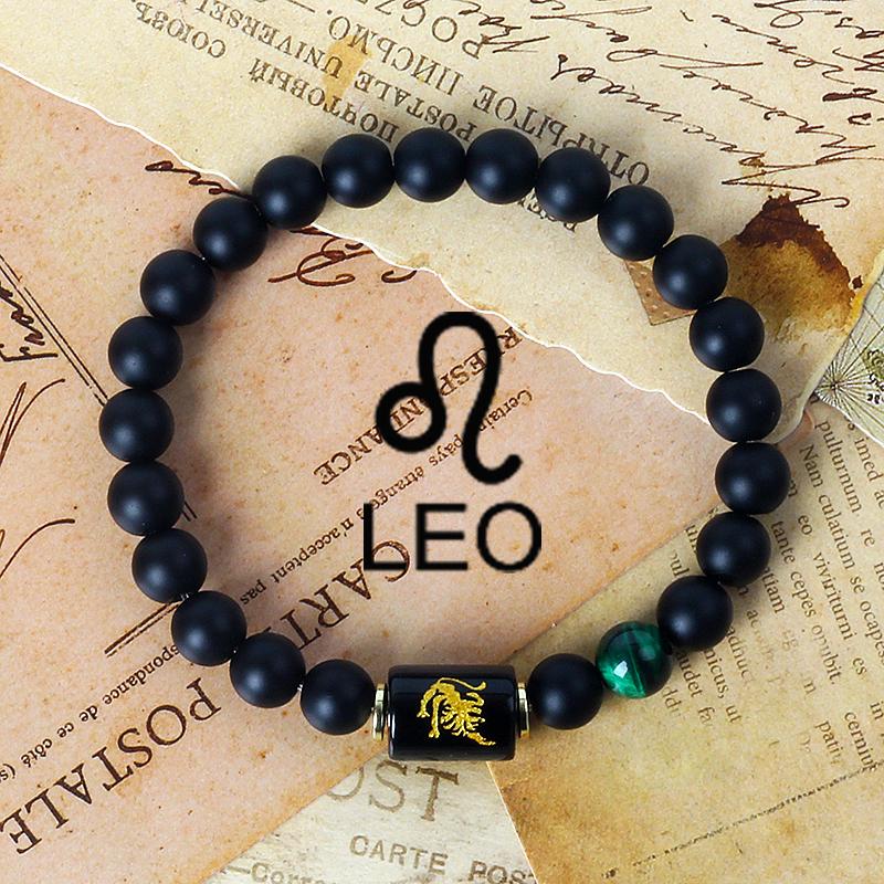 12 Constellation Zodiac Signs Bracelet Men Women Natural Tiger Eye Stone Beaded Couples Bracelets Scorpio Birthday Beads Jewelry