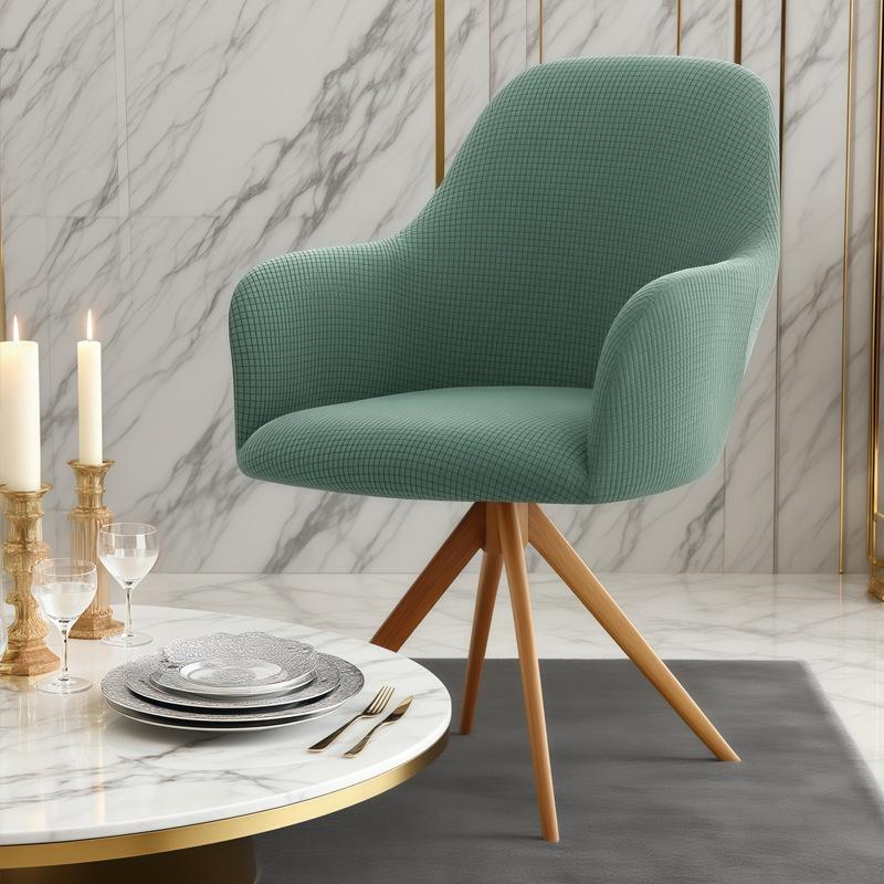 Waterproof Cubic Lattice Velvet High Armrest Chair Cover Soft Household Four-Season Chair Cover Elastic Cover
