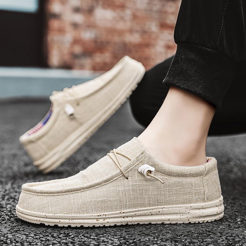 Men Shoes Casual Canvas Loafers Shoes Light Breathable Flats Leisure Male Vulcanized Shoes Walking Sneakers Plus Size 39-46
