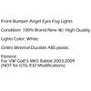 2Pcs Front Angel Eyes Fog Lights + Grille For VW Golf 5 MK5 Rabbit 2003-2009