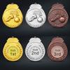 Football Trophies For Awards 3D Souvenir School Sports 360-Degree Rotatable Professional Blank Custom Gold Meta Medal Craft Gift
