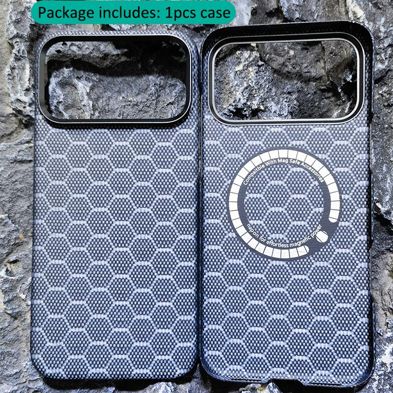 Magsafe Pouzdro na telefon z aramidového vlákna z uhlíkové tkaniny pro IPhone 17 Pro Max Magnetické magnety Bezdrátové nabíjení Skořepina Nárazuvzdorný Ochranný kryt