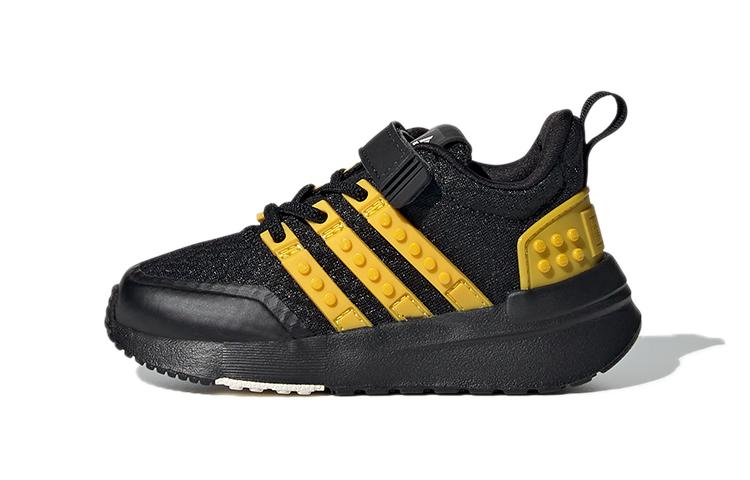 

LEGO x Adidas Racer Tr El Fabric Comfortable Round Toe Abrasion Resistant Low top Toddler Shoes Black Yellow GX3219 22