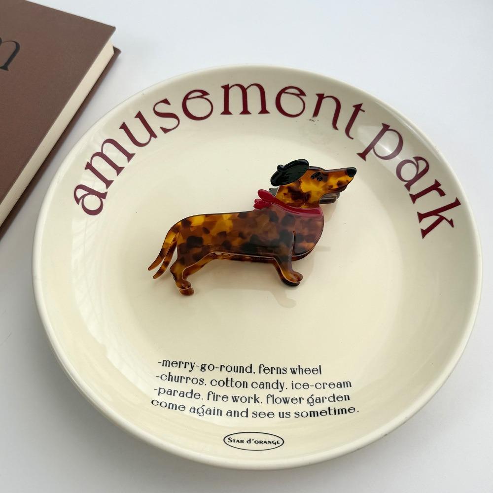 Acetic Acid Sausage Dog Hair Clip Large Cartoon Hairpin Dachshund Hair Claw Korean Style Headwear Style 7